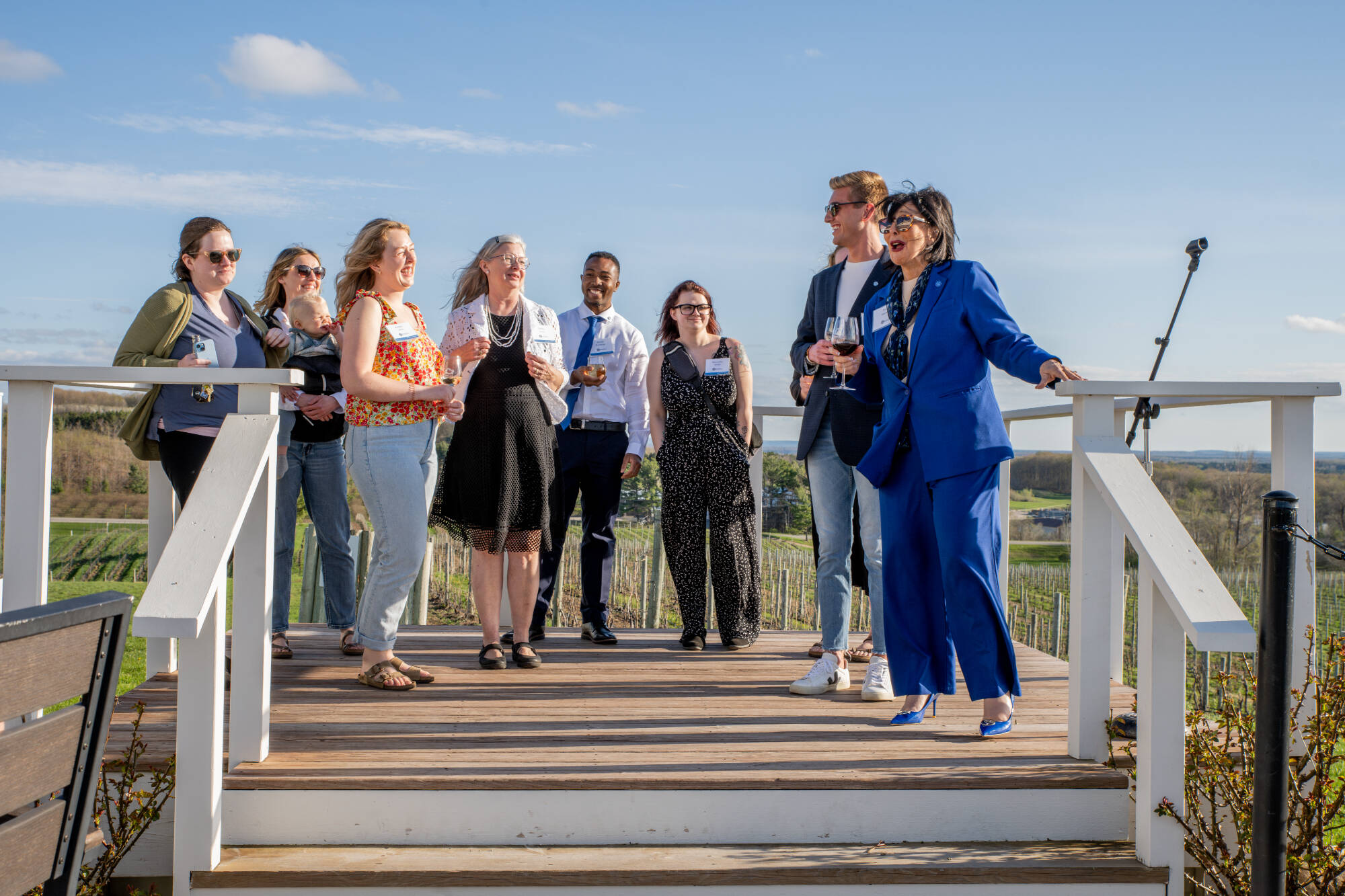 A group outdoors at social event